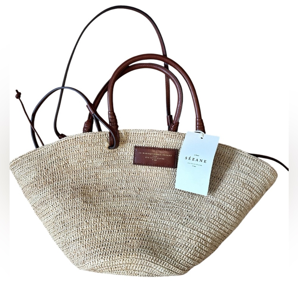 Sezane Justine Raffia Bag NWT